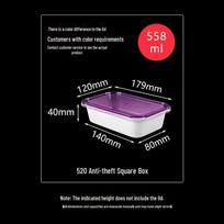 Multi-color Leak-proof Rectangular Takeaway Box with Lid and Anti-theft Buckle