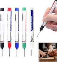 Long Head Deep Hole Marker Pens,Upgrade Long Nib Marker Set,Professional Construction Markers Scriber Marking Tools, Permanent Markers & Marker Pens 5-Pack