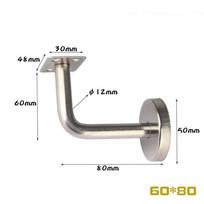 Nerūdijančio plieno laiptų turėklų laikikliai Sieniniai laikikliai Turėklas 60mm 80mm 100mm Namų saugos apsaugos techninės įrangos priedas 60 mm x 60 mm