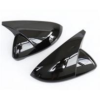 For VW Golf MK7 7.5 GTI 7 7R 2 pieces Mirror Covers Caps RearView Mirror Case Cover Carbon Look Bright Black Matte Chrome Cover black