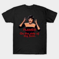 Asian Size Men Black Print T-shirt Flames On The Side Of My Face No-Cut Print Cotton Tshirt S juoda