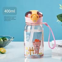 400 ml vaikiškas šiaudų puodelis, nešiojamas lauko kelioninis vandens puodelis, nepralaidus vandens buteliui gerti, mielas plastikinis puodelis 400ml blue