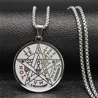 Witchcra Pentagram nerūdijančio plieno karoliai sidabro/juodos/aukso spalvos karoliai papuošalai sidabras