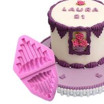 Cake Border Fondant Mold Pleated Lace Waves Mould Skirt Ruffle Scrunch Sugarcraft  Baby Shower Kitchen Accessories Pastry Tools
