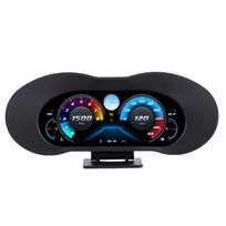 Automobilio HUD ekranas Spidometras HUD GPS Skaitmeninis greičio matuoklis su greičio viršijimo, apsukų, įtampos įspėjimu Automatinis ryškumo reguliavimas black