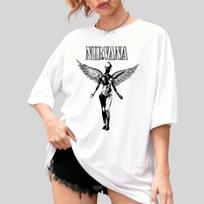 Nirvana albumo tematikos marškinėliai L white