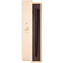 Hashikura Matsukan Natural Joboji Lacquer Cherry Blossom Made in Chopsticks, High-Quality Wood, 21cm, Finish, Design, Black, Japan, G-68030 juoda