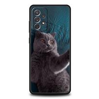 Britų trumpaplaukis katė Dėklas Samsung A24 A12 A14 A32 A50 A70 A20E A20S A10 A10S A22 A30 A40 A34 A54 A42 A52 5G A04s A72 Dangtelis Samsung A40