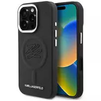 Karl Lagerfeld Initial  AND  Metal Logo phone case with MagSafe support for iPhone 16 Pro black