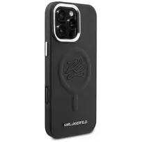 Karl Lagerfeld Initial  AND  Metal Logo phone case with MagSafe support for iPhone 16 Pro Max black