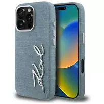 Karl Lagerfeld FW Jeans Signature Logo phone case for iPhone 16 Pro blue