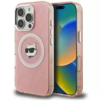 Karl Lagerfeld IML Choupette Head Logo phone case with MagSafe support for iPhone 16 Pro pink (cat)