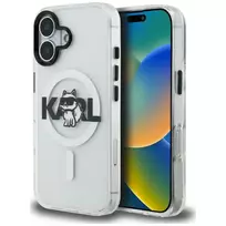 Karl Lagerfeld IML Choupette Sketch Logo phone case with MagSafe support for iPhone 16 transparent (cat)