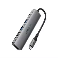 Acefast J18 USB Hub USB-C 6-in-1 HDMI 4K 60Hz PD90W Docking Station - Gray