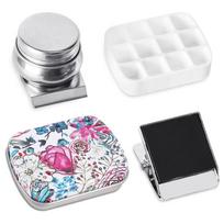 Portable Mini Tin Box,12-Well Empty Watercolor Palette,Small Paint Storage Kits With Magnetic Clip And Oil Pot Easy To Use B