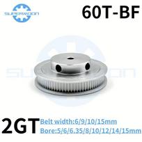 2GT 60 teeth Timing Pulley Bore 5-15mm Belt width 6/10/15mm GT2 Aluminum Alloy Pulley Transmission Components 3D Printer Parts For belt width 6mm