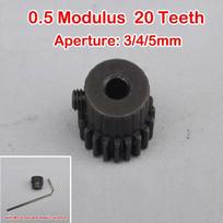 0.5 Modulus 3.175mm 20T Alloy Steel 3mm 4mm 5mm Apearture 20 Teeth Motor Gear Metal Gear for DC Spindle Motor Shaft 775 Motors inner diameter-4mm