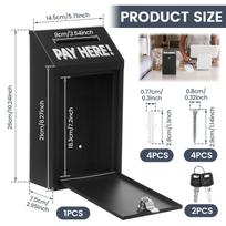 Wall Mounted Metal Donation Box Suggestion Box with Lock and Key Safe Outside Cash Drop Box Easy Install for Wall Door Outdoor
