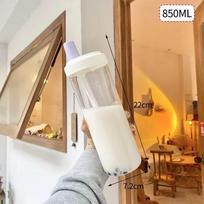500/850ml Vandens Buteliukai Puodelis su Šiaudeliu Sulčių Pieno Plastikinis Puodelis su Dangteliu Šiaudeliu Burbulinės Arbatos Kavos Puodeliai Didelės Talpos Gėrimo Indai 500ml violetinė