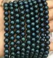 hot sell long stand  8-9mm Tahitian Round Pearl Necklace17inch