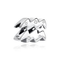 S925 Sterlinginio Sidabro Pakabukai Originalūs 12 Zodiako ženklų Avinas Liūtas Kristaliniai Karoliukai Tinka Apyrankėms Karoliukams Pasidaryk pats Juvelyriniai Dirbiniai Dovana Moterims white