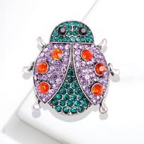 Cartoon Insect Seven Stars Ladybug Clothing Brooch Animal Brooch Pin Clothing Brooch Accessories pink