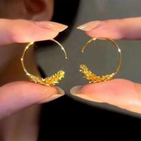 Elegantiški miško kviečių auskarai: Unikalūs, madingi, prie visko derantys auskarai moterims Wheat Ear Earrings auksas