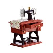Sewing Machine Music Box Retro Simulated Mini Sewing Machine Model Ornament Creative Gift Octave Box