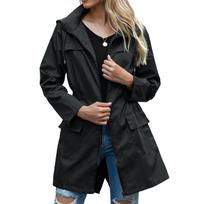 Ladies Lightweight Windproof Windbreaker Women Waterproof Active Outdoor Trench Raincoat with Hood XXL juoda