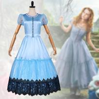 Alice in Wonderland cos suit blue retro tutu Lolita dress halloween cosplay show XS