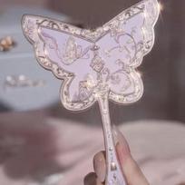 Flower Knows Drugelio Debesies Apykaklės Kolekcija Kosmetinis Veidrodėlis Rankinis Veidrodėlis Išskirtinis Reljefas Makiažo Priemonės Undinės Veidrodėlis violetinė