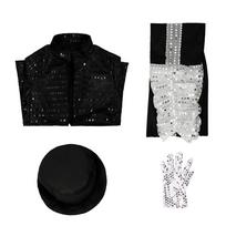 Vaidmenų žaidimas Billie Jean Cosplay Drabužiai Karnavalo Šventė Juodas Kostiumas Šokio Kostiumas Vaikams Berniukams Mergaitėms L