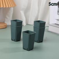 5Pcs 5/8CM Small Square Flowerpot Thickened Flower Succulents Plant Nursery Grow Pot Mini Cactus Planter Garden Decoration