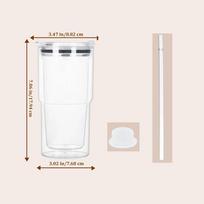 DIY 18oz Capacity Mason Jar Cups Break-Resistant Double Layers Water Bottles Reusable Snow Globe Tumbler Holiday Gifts dangaus mėlyna spalva