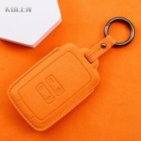 Auto Smart Card Key Fob Cover Case Housing Fit For Renault Koleos Kadjar Clio Megane Talisman Espace Zoe Scenic Dacia Sandero Genuine Leather Remote orange