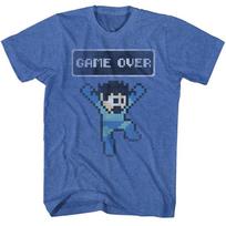 Mega Man 80 Video Game Blue Bomber Jumping Game Over Men T Shirt Gamer Merch M