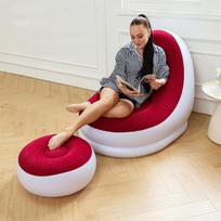 Thickened Lazy Inflatable Sofa, Foldable Lounge Chair, Outdoor Sofa With Footrest Combination, Lazy Sofa, Plush Sofa