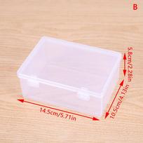 Mini laikymo dėžutė skaidri su dangteliu maža plastikinė dėžutė dalims papuošalų vitrina 14.5*10.5*5.8cm white