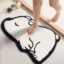 Thickened special-shaped bathroom absorbent floor mat flannel toilet mat shower room non-slip and dirt-resistant foot mat 400MMx600MM