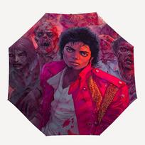 1pc Michael Jackson Automatic Folding Umbrella - Compact 8-Rib Design, Durable Plastic & Iron, Daily Use F104015