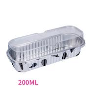 50 vnt. 200 ml spalvotas aliuminio folijos kepimo indelis, tinkamas naudoti orkaitėje, sandarus, durianų pakuotė, sūrio pudingo puodelis su dangteliu One Size juoda