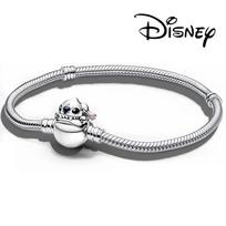 New Disney Charm Bracelet Moments Sparkling Mickey Mouse Heart Clasp Snake Chain Bracelet for Women DIY Charms Beads 16cm ruda
