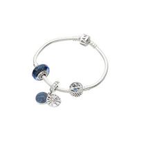 Pandora Cherry Blossom Dream Bracelet Set Women jewelry SL569 17cm Cylinder Buckle Basic Chain white
