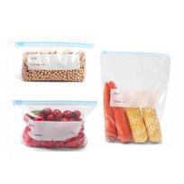 45Pcs/Set Refrigerator Storage Bags Freezer Safe Zipper Seal Bags Leak-proof Airtight Food Bags for Food Meal Prep 1 Set