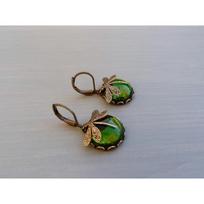 Retro Dragonfly Pattern Earrings with Moonstone, Women's Earrings rožinė raudona spalva