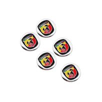 HLJPE1 5/10/20Pcs Car Key Fob Decorative Emblem Badge 14mm 3D for Fiat 500e Tipo 500 500x Panda Punto 500L bravo Argo Auto Accessories
