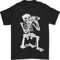 Skeleton Photographer Photography Mens T-shirt Cotton XL