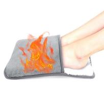 Foot Warmer USB Foot Heater Electric Foot Heating Pad Fast Heating Soft Plush Electric Foot Warmer for Home Heated Feet Warmer tamsiai pilka spalva