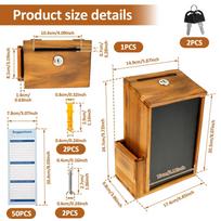 Suggestion Box Wood Donation Box with Slot and Erasable Chalkboard Multipurpose Safe Donation Box for Office School Restaurant orange
