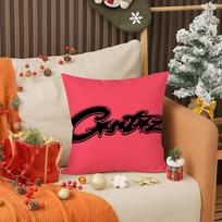 Rebellious Spirit C-Corteiz Logo Pillow Case Printing Pillowcase Living Room Sofa Cushion Cover Bedroom Room Decor Peach skin 18*18(CM)-1Pcs